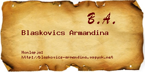 Blaskovics Armandina névjegykártya